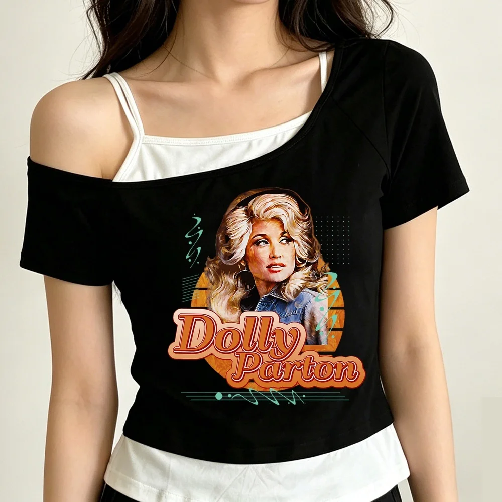 Dolly Parton crop top women 2000s anime cheap alternative  gyaru t-shirt japanese baddie grunge graphic japan
