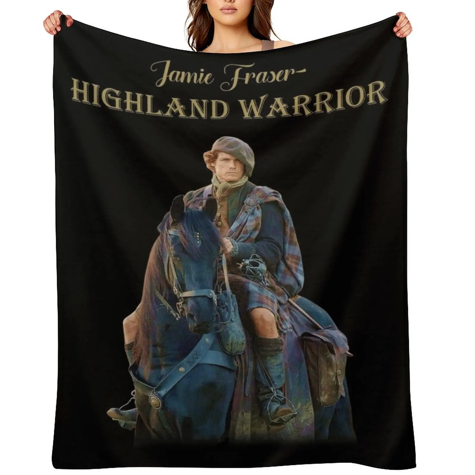 

Jamie Fraser Highland Warrior Throw Blanket Multi-Purpose Decorative Sofas Plaid on the sofa Luxury Thicken Blankets