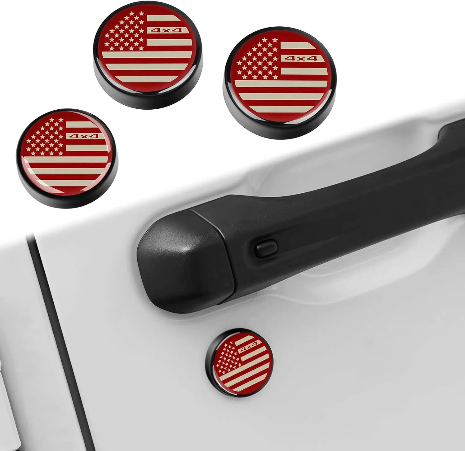

3 PCS (RED) Keyhole Covers for 2018-2025 2026 Jeep Wrangler JL and Gladiator JT Accessories Strong Magnetic Keyhole Door Lock