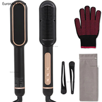 Negative Ionic Hair Straightener Brush, Fast Heating, Anti-Scald & Auto-Shut Off Hair Brush Straightener for Women