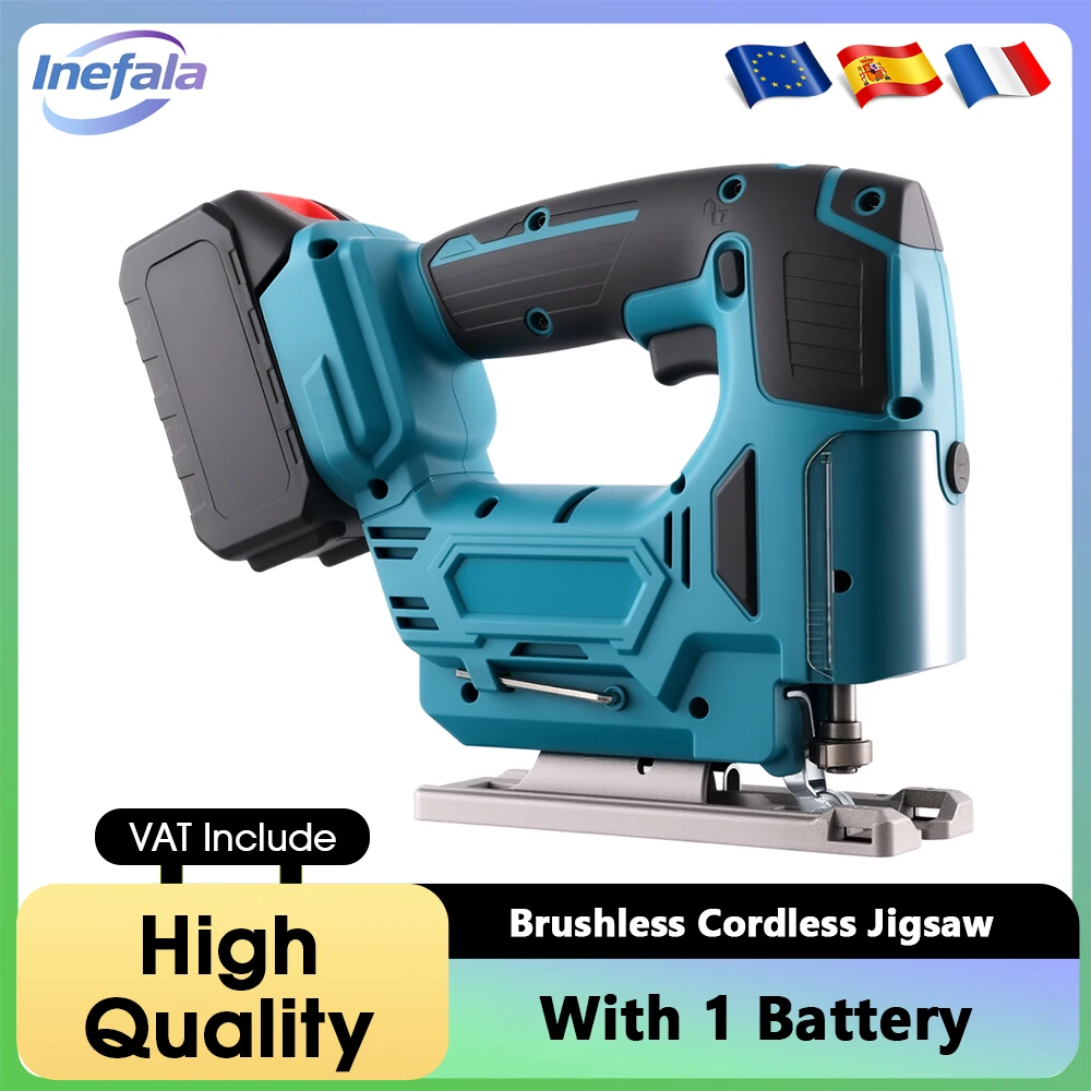 Scie sauteuse sans fil Podofo, outils de travail du bois électriques, scie à bois portative pour batterie 18V