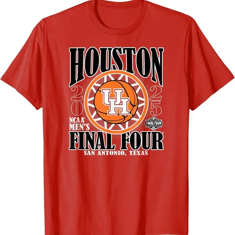 Houston Cougars Final Four 2025 Men'S Basketball Burst Red T Shirt