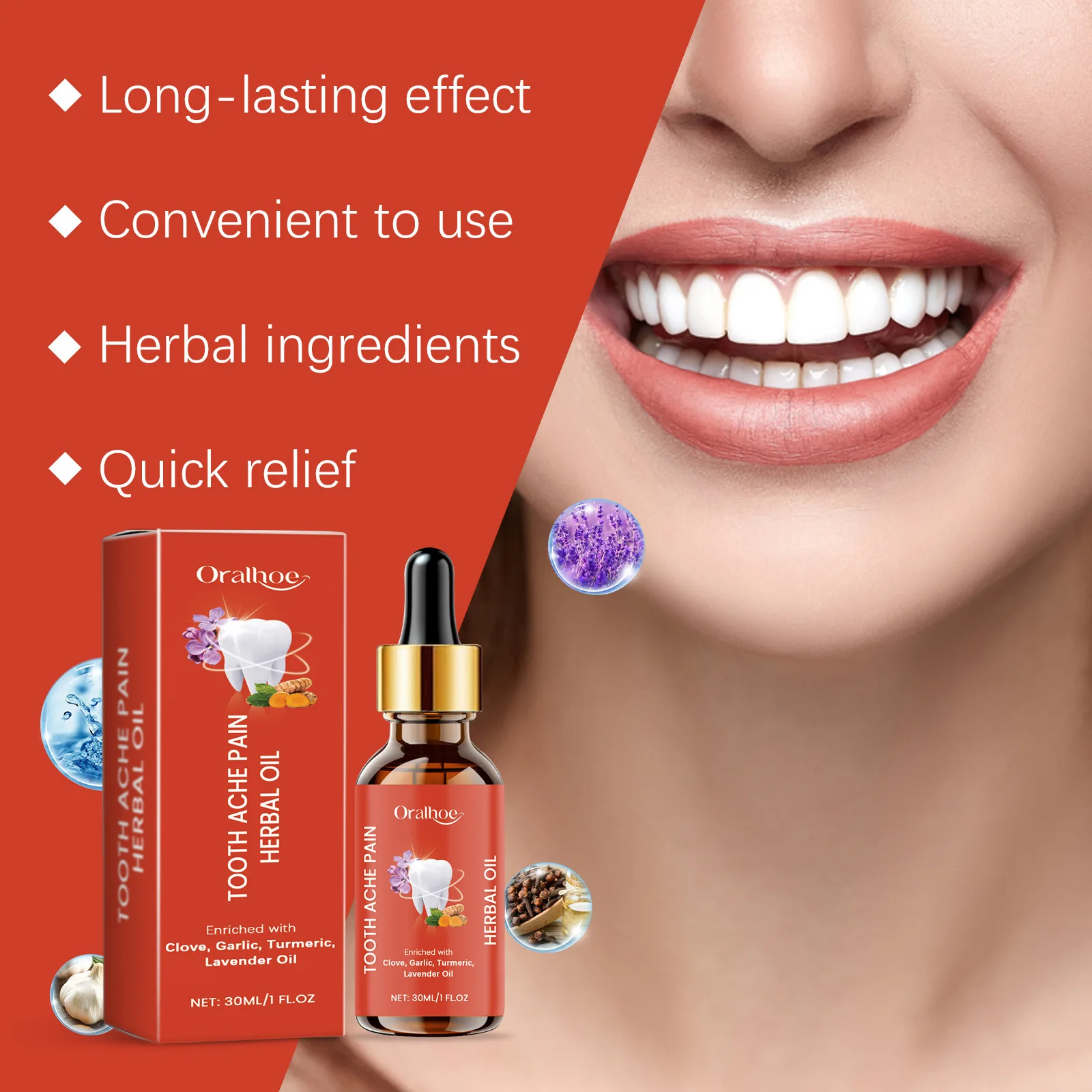 ORALHOE Herbal Teeth Care Essence Natural Plant Extract Remove Smoke Coffee Stain Fresh Breath Oral Gum Care Whitening Serum