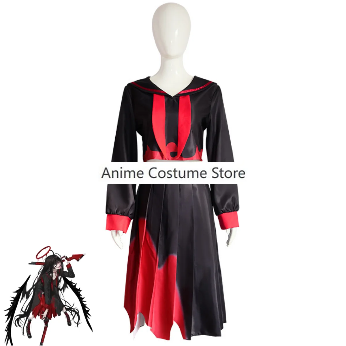 Game Blue Archive Kenzaki Tsurugi Cosplay Costume Japanese Black JK School Uniforms Long Skirt Woman Sexy Halloween Suit