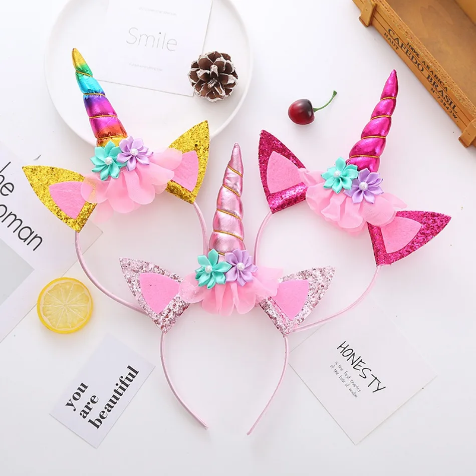 Kids Unicorn Headband Halloween Party Head Buckle Birthday Gift Children Baby Hair Accessories For Girls Unicorn headband