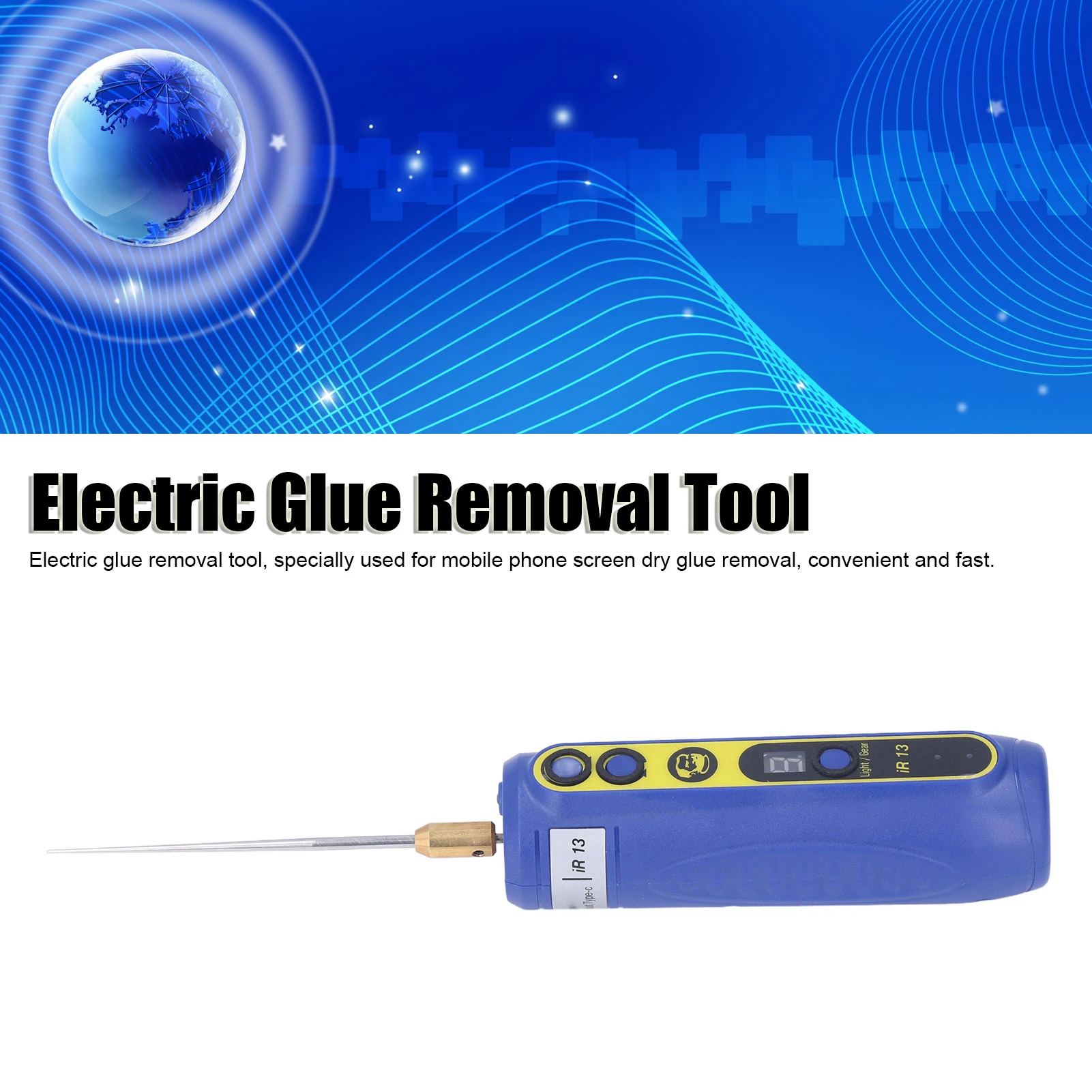 

Electric Glue Removal Tool Type-C Interface Digital Display High Efficiency LCD Screen Glue Remover for Mobile Phone Repair