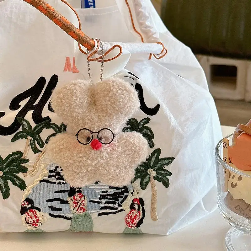 جميل الكرتون الأرنب دمية قلادة أفخم المفاتيح لطيف مضحك لينة محشوة دمية زخرفة لعبة ظهره شنقا الديكور الهدايا