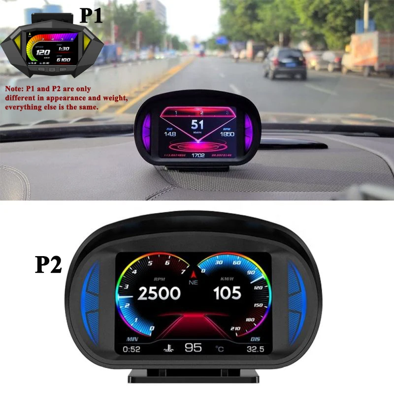 

OBDII Smart Digital Speedometer Meter Car GPS HUD Head Up Display Gauge All in One Water Temperature Fuel Pressure Tester Alarm