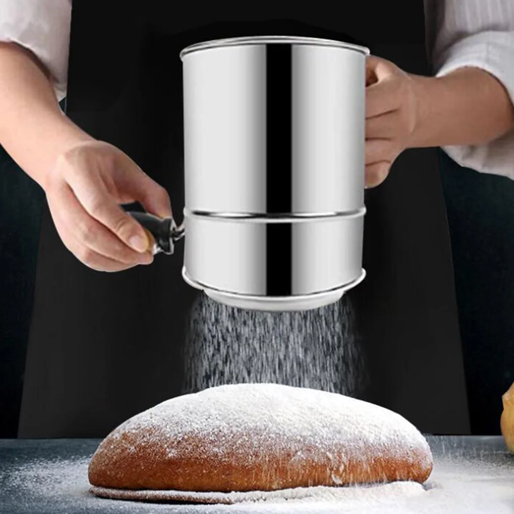 

1Pcs Handheld Stainless Steel Flour Sifter Portable Fine Mesh Strainer for Baking Powder Flour Cocoa Cake Seasoning