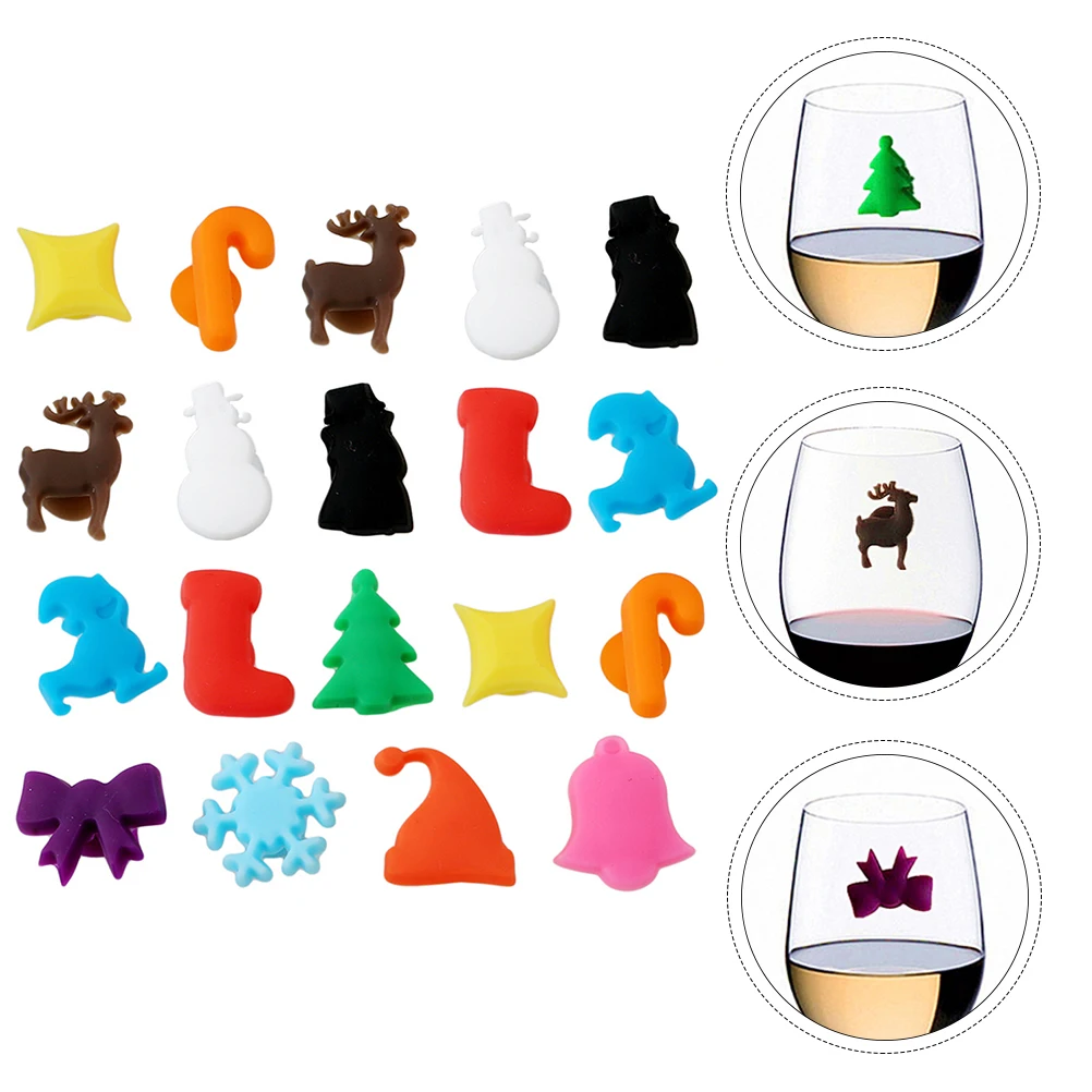 

36pcs Glass Markers Christmas Style Red Decor Silica Reusable Easy Distinguish Anti Seepage Heat