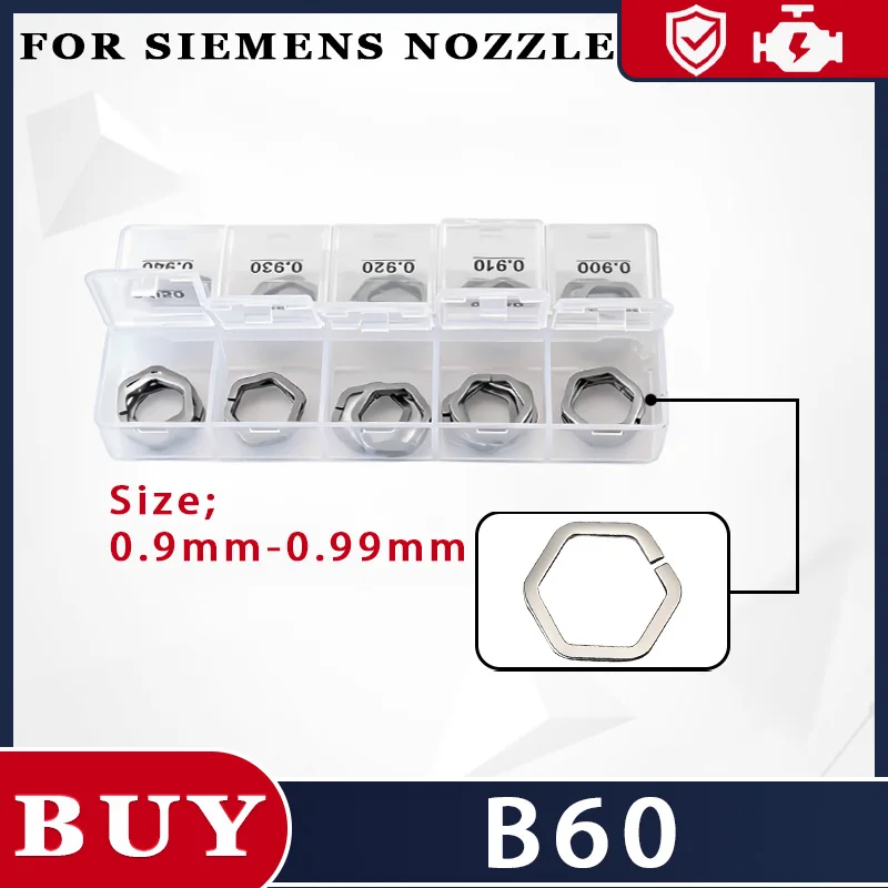 50Pcs Pack Fuel injector Adjustment Pad B60 Common Rail Adjustment Shim Size 0.90 mm-0.99 mm Valve Repair Replacement  YI0333