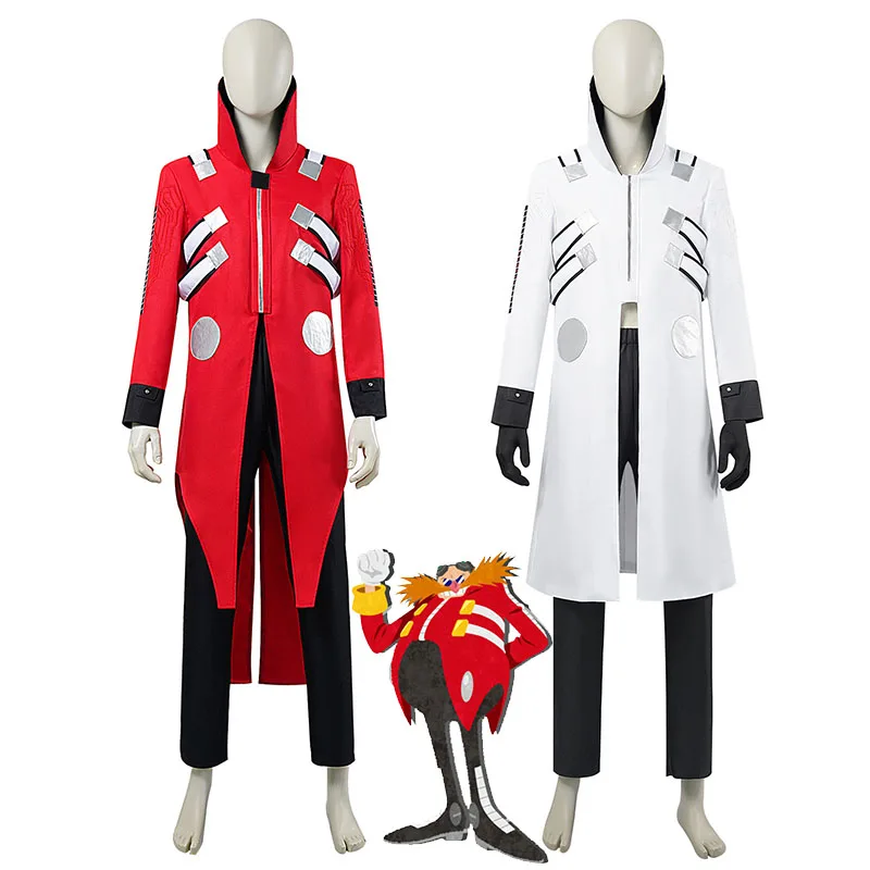 

Jacket Pants Costume Men Ivo Robotnik Trench Uniform Gloves Halloween Party Clothes for Man Anime Hedgehog 2 Dr Eggman Cosplay