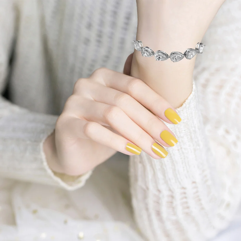 

Zircon For Women Elegant Shining Lightweight Durable Fashion Jewelry Gift Transparent Adjustable Bracelet Perfect For Party