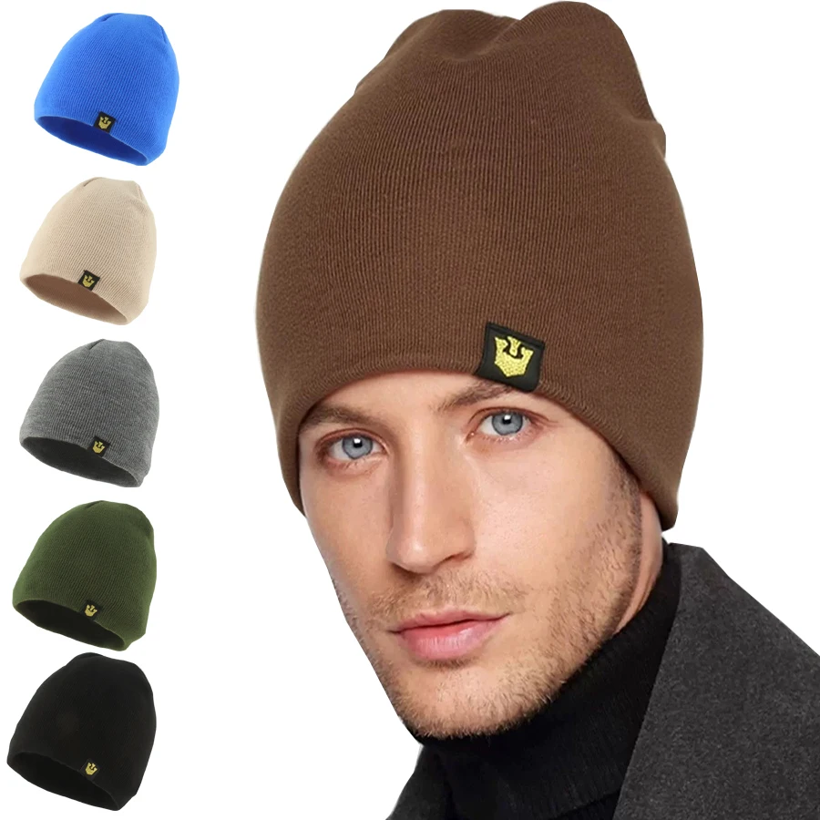 Männer Skullies Beanies Gestrickte Hüte Winter Warme Motorhaube Einfarbig Outdoor Ski Caps Gorras Mode Streetwear Casual Sport Kappe