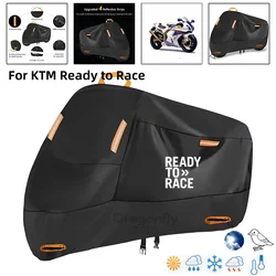 Ready to Race Logo Motorcycle Cover Waterproof Outdoor Scooter UV Protector Rain Cover For KTM Ready to Race Adv Duke 390 690
