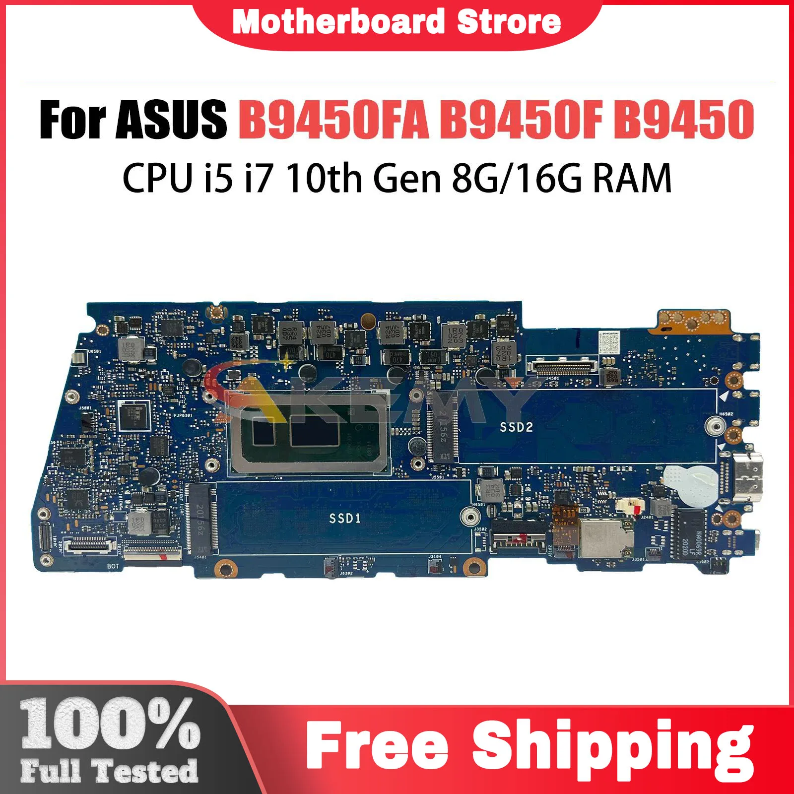 

Материнская плата для ноутбука B9450F для ASUS ExpertBook B9 B9450 B9450FA B9450FAV, материнская плата для ноутбука i5 i7 10-го поколения 8 ГБ/16 ГБ-ОЗУ