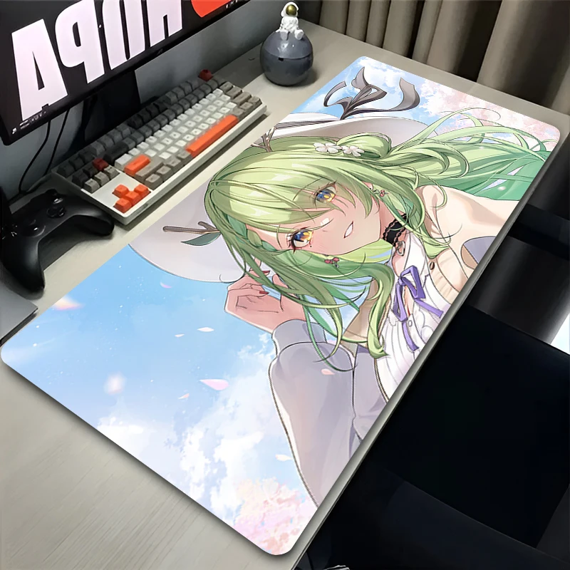 Mauspad XXL Laptop Gamer Tastatur Schreibtisch Mauspad Computer Hololive Ceres Fauna Gummi Computer Gaming Anime Mädchen Mousepad