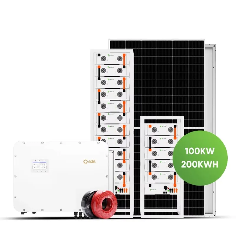 ソリス100KWハイブリッドインバーターと200KWH高電圧リチウム電池による完全な商業用太陽光発電システム