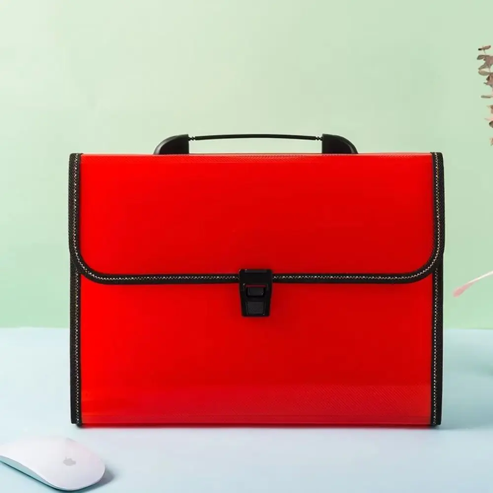 Bolsa de almacenamiento de papel de prueba de 13 bolsillos, carpeta de archivos de acordeón impermeable a prueba de polvo, Simple con pegatinas de índice