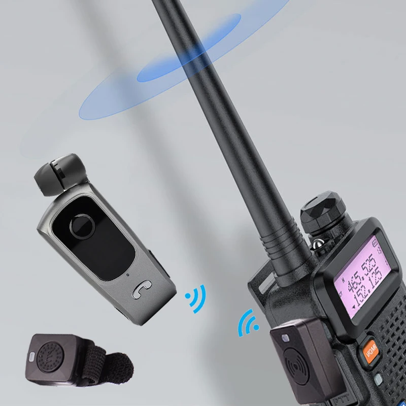

Walkie Talkie lotus Ear Bluetooth Headset Hands-free Wireless Business Headphones Wear Clip Sports Earphone For Baofeng Kenwood