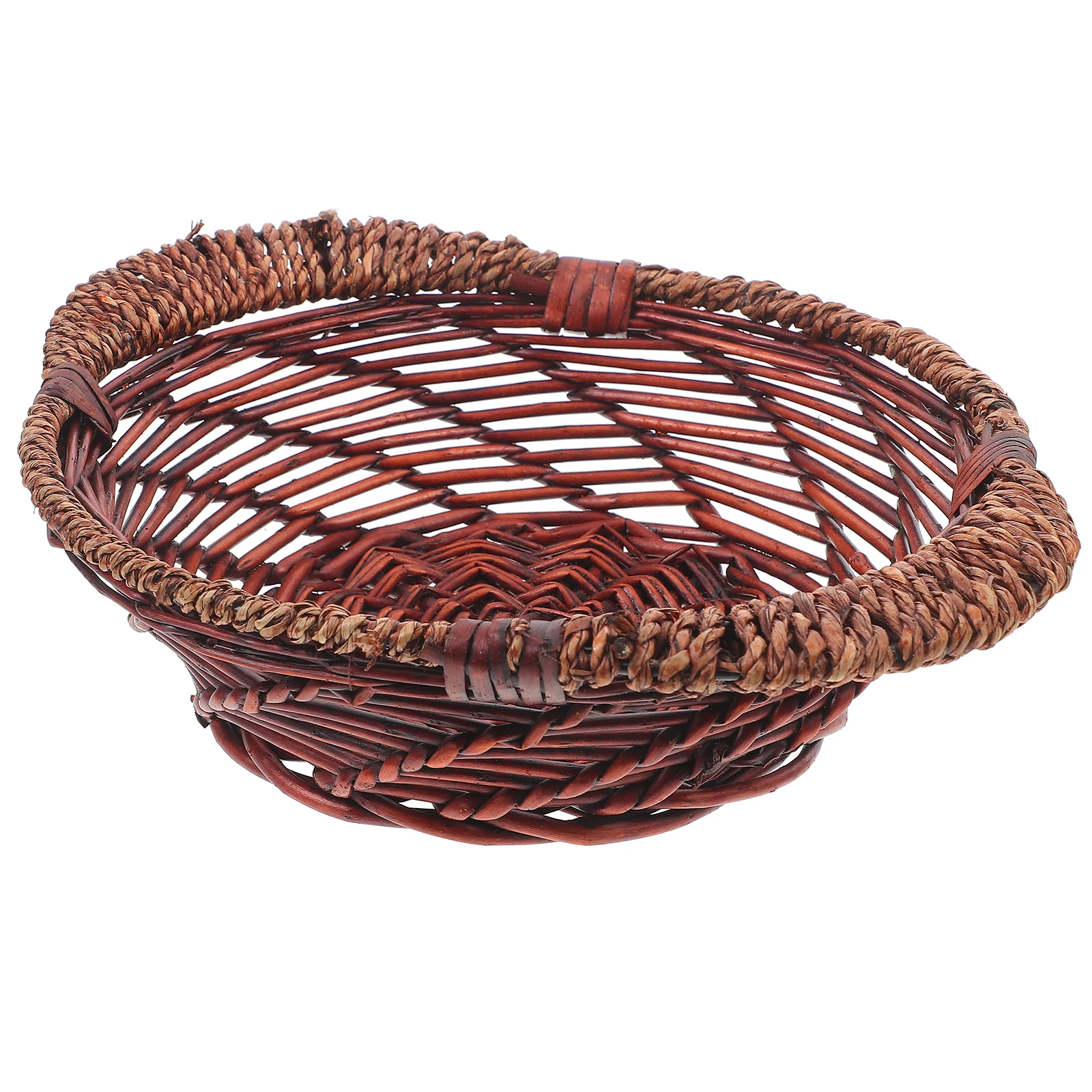 

Handwoven Wicker Storage Basket Eco-Friendly Kitchen Organizing Container For Fruits Vegetables Bread Snacks Romantic