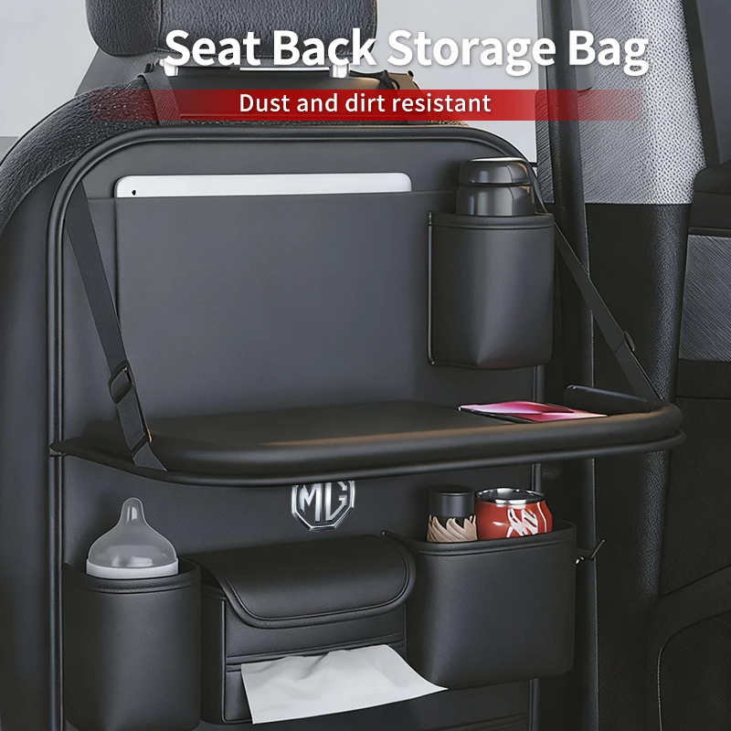 Car SeatBack Storage Bag Tissue Box Tools Organiser Anti-Kick Pad For Morris Garages MG 6 3 5 7 TF ZR ZS HS GS GT Hector RX5 RX8
