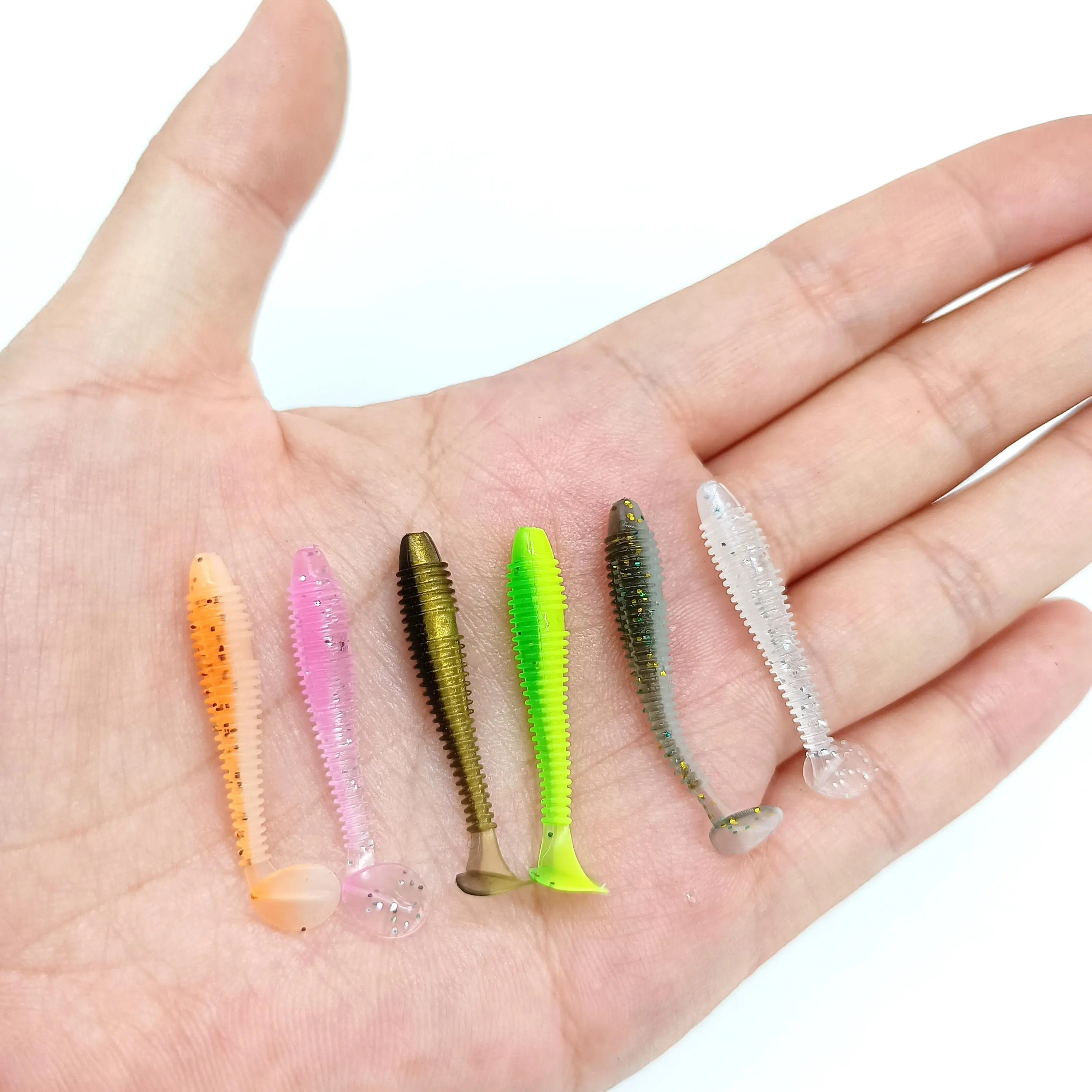 DUODUOYU 10PCS Mini Soft Fishing Lure 0.37g/3.5cm Small Ttail Worm Bait Wobbler Isca Pesca Carp Artificial Bait Fishing Tackle