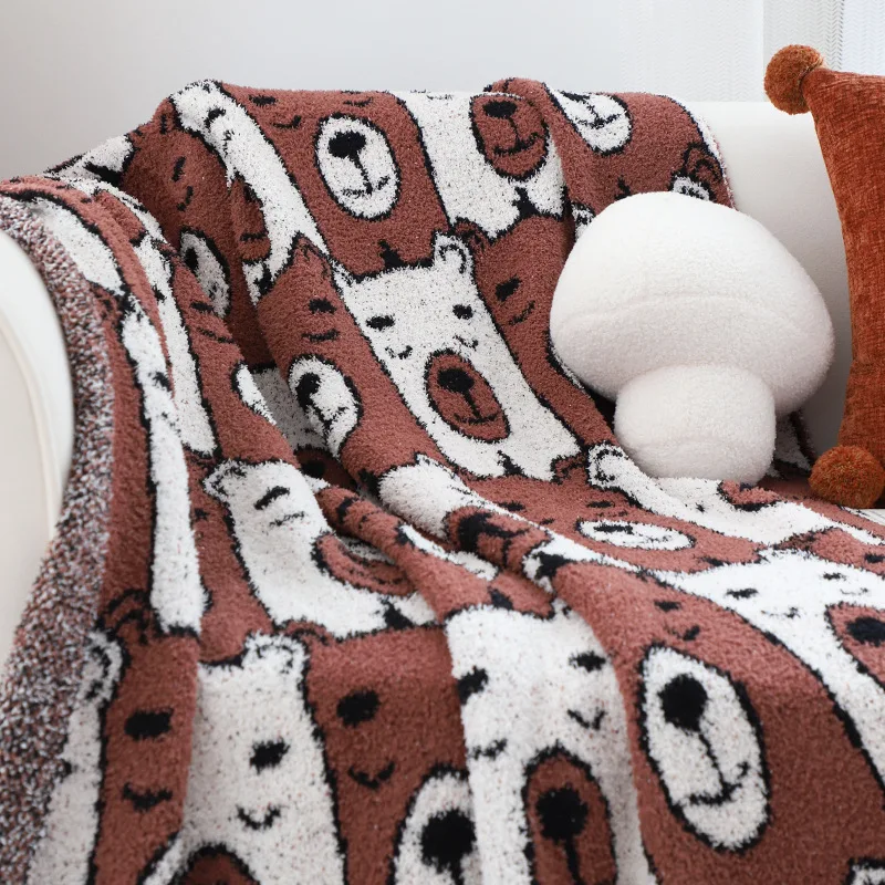 

Withered Autumn and Winter Cute Bear Plush Casual Blanket Style Office Cover Blanket Bedroom Blanket Sofa Blanket Single Person