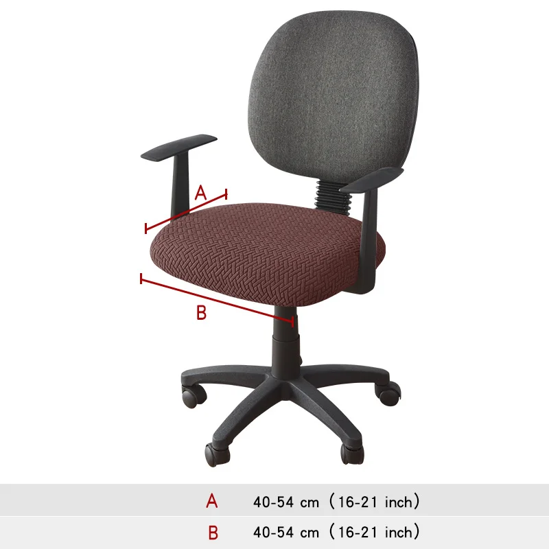 1PC T-Shaped Split Office Chair Cover, Stretch Soft Fabric for Snug Fit, Compatible with Most Home & Office Desk Chairs