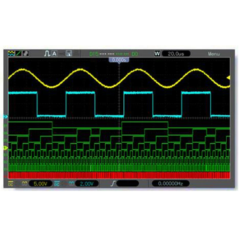 Hantek MSO5074F USB Digital Benchtop Oscilloscope 70Mhz Bandwidth 4 Channels 1M Record Length 200MSa/s Sample Rate 7