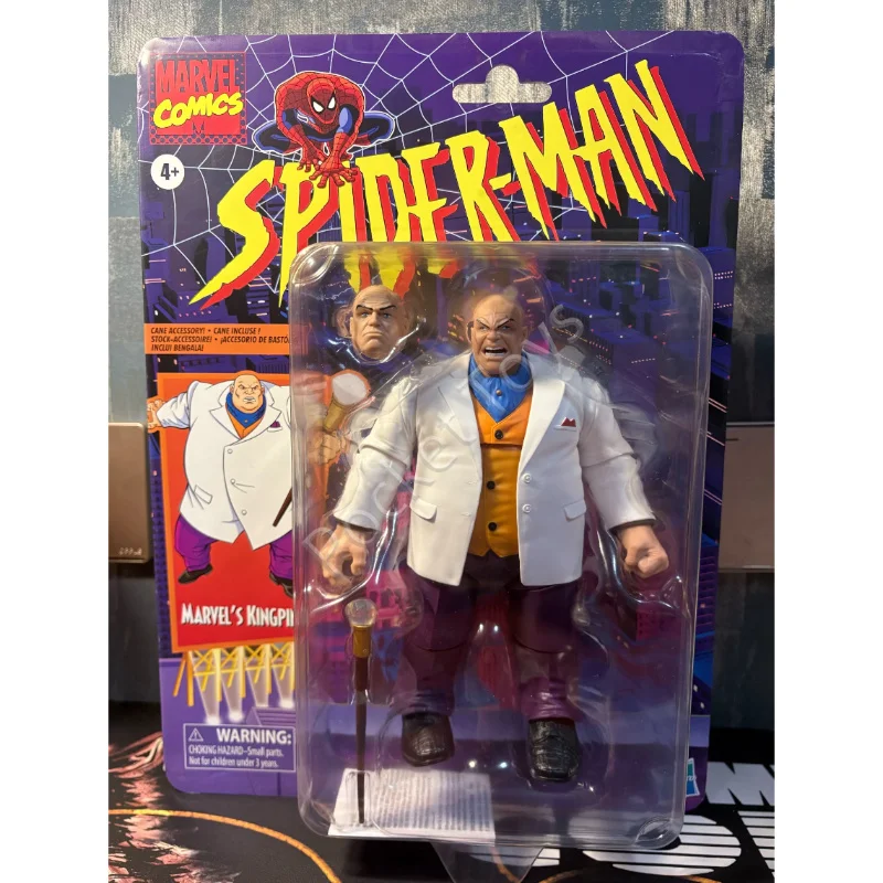 New Product in Stock Hasbro MarvelLegends Spider-Man Retro Hanging Card Kingpin 6-inch Movable Figure Collection Gift