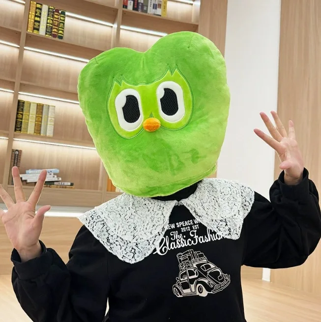 Duolingo زنبق البومة ألعاب من نسيج مخملي فتاة أرجوانية كرتونية رسوم متحركة لطيفة محشوة فتاة ألعاب من القطيفة هدية عيد ميلاد للأطفال