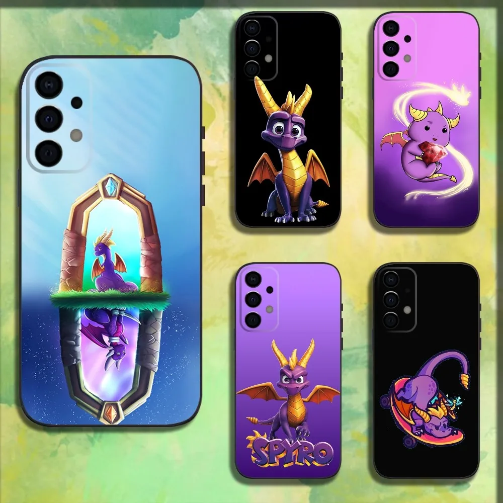 

Game S-Spyro Series Dragon Phone Case For Samsung Galaxy A13,A21s,A22,A31,A32,A52,A53,A71,A80,A91 Soft Black Cover