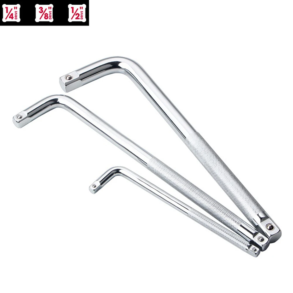 L-Shaped Double End Bent Bar Socket Wrench Anti-Slip Knurl For 1/4 3/8 1/2 Inch Drive For Type Shaped Non-Slip Socket Bent Bar