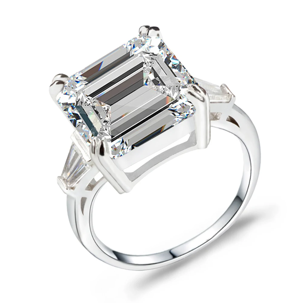 Luxury Silver Color Engagement Rings for Women Anniversary G