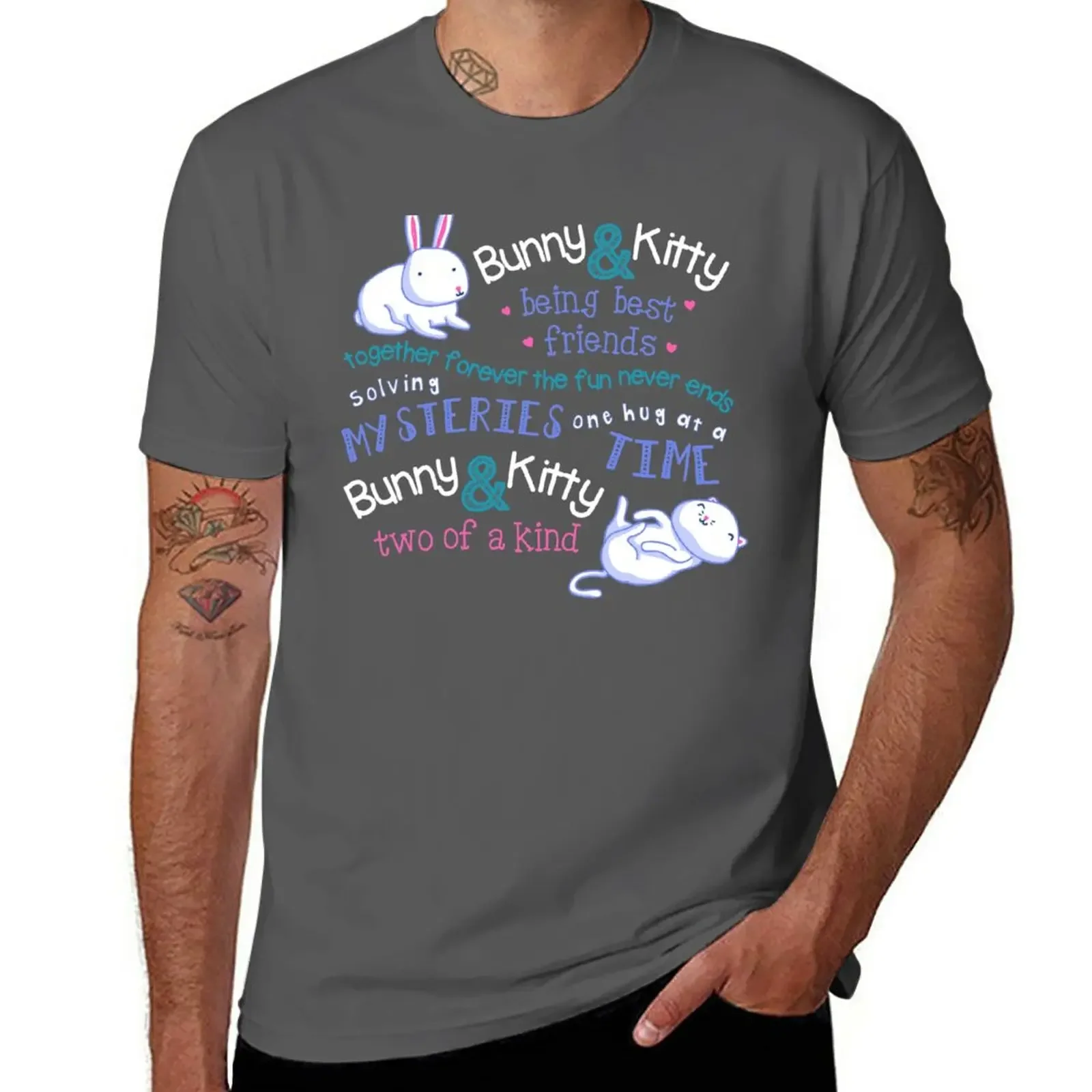 Bunny & Kitty T-Shirt Short sleeve tee vintage tops mens graphic t-shirts big and tall