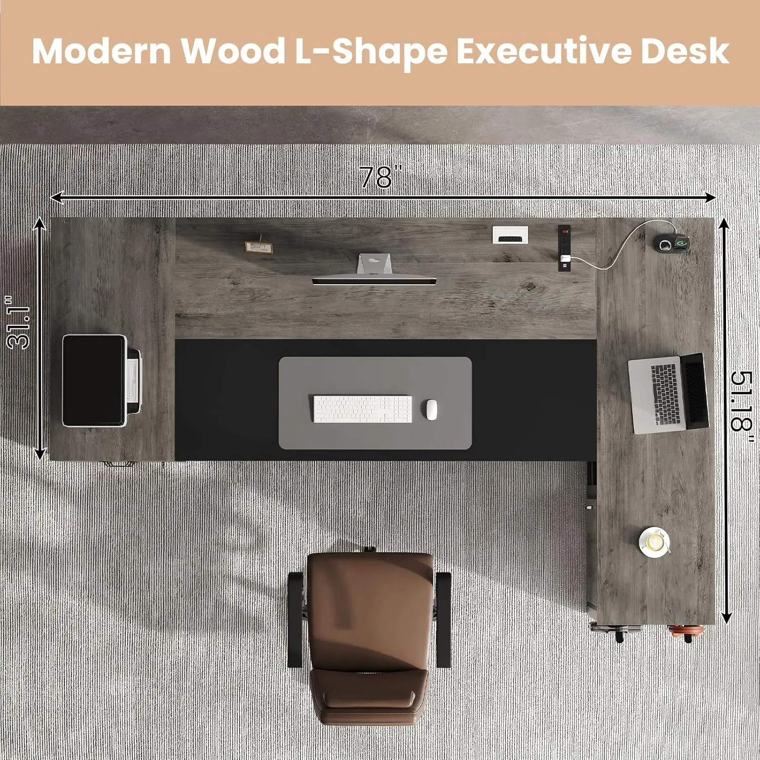 Mesa Executiva de 78 Polegadas - Office Furniture Outlet avaliação e preço