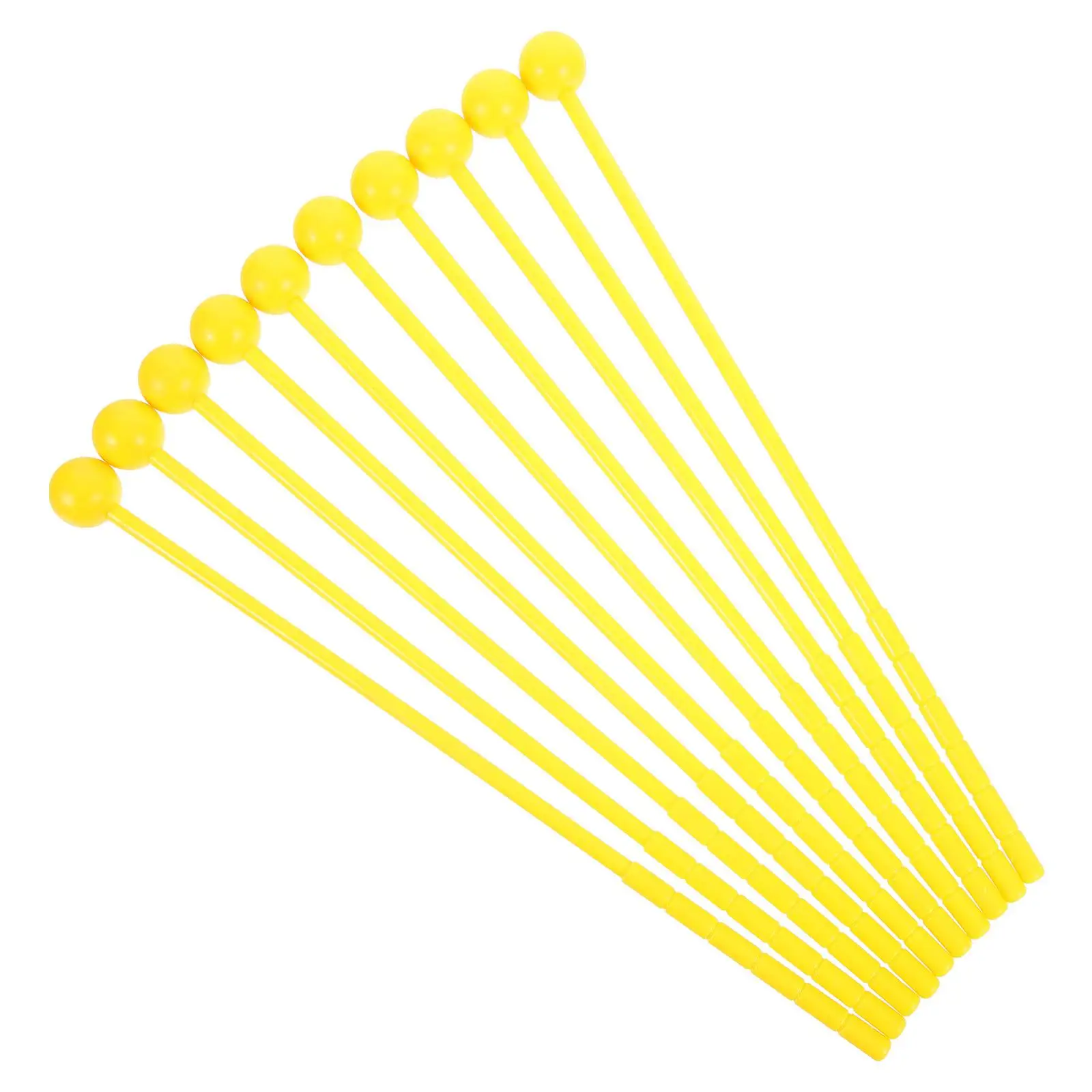 10 Pcs Yellow Drumsticks Children Musical Instruments Plastic Mallets Marimba Xylophone Glockenspiel Toddler Percussion