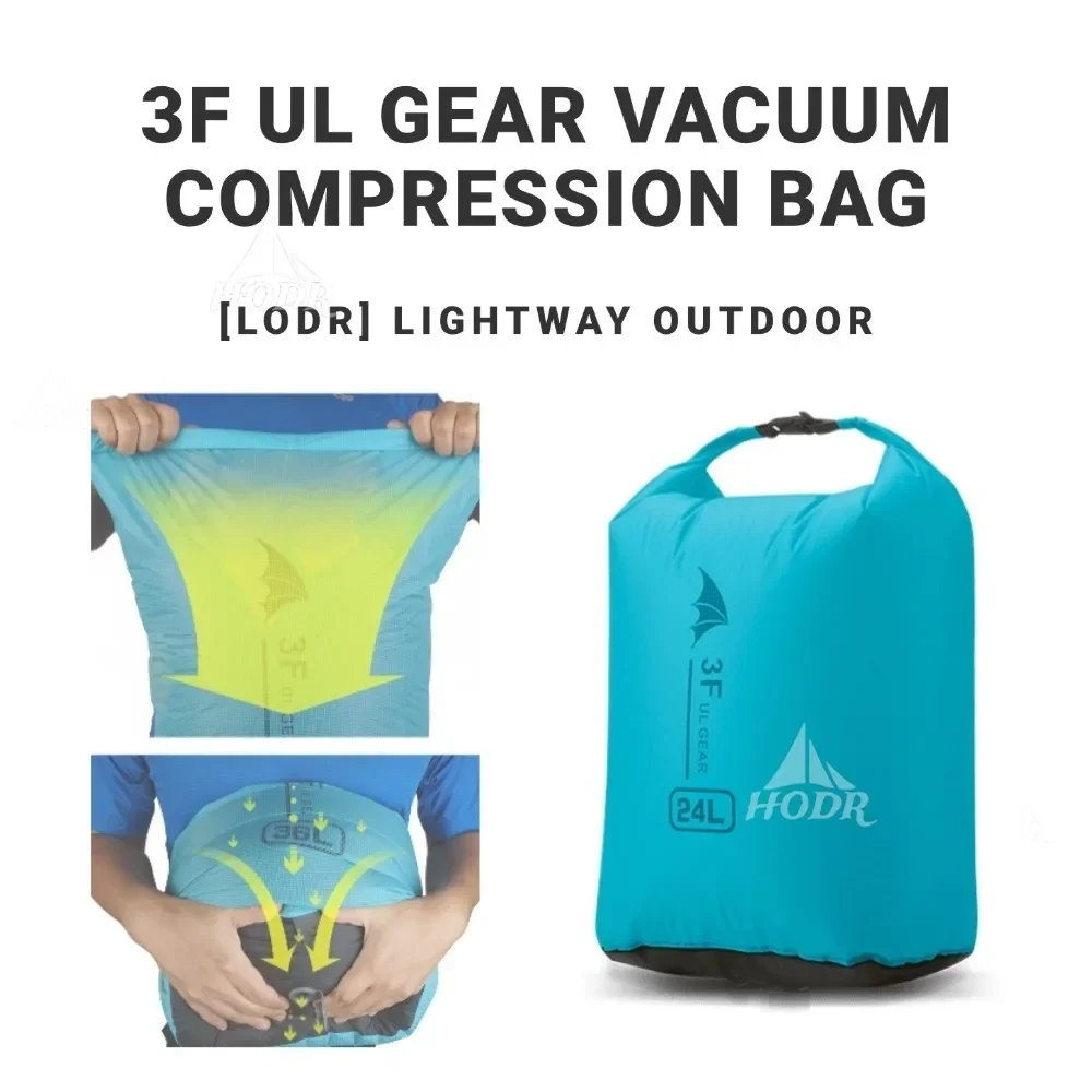 

[HODR] 3F UL GEAR Vacuum Compression Dry Bag 15D 12/24/36L Ultralight Waterproof Dry Sack Outdoor Camping Storage Bags Hiking