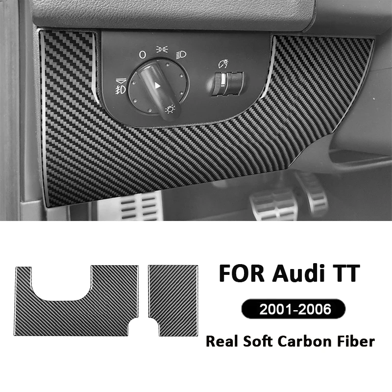 

For Audi TT 2001-2006 Carbon Fiber Car Driver Side Storage Glove Box Panel Headlight Panel Frame Interior Decoration Sticker