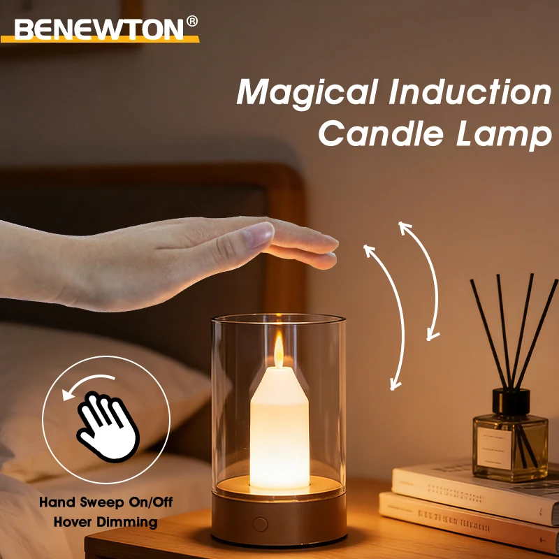 Rechargeable LED Candle Light Motion Sensor Dimmable Warm White Swinging Flameless Candle Home Party Holiday Decor Perfect Gift