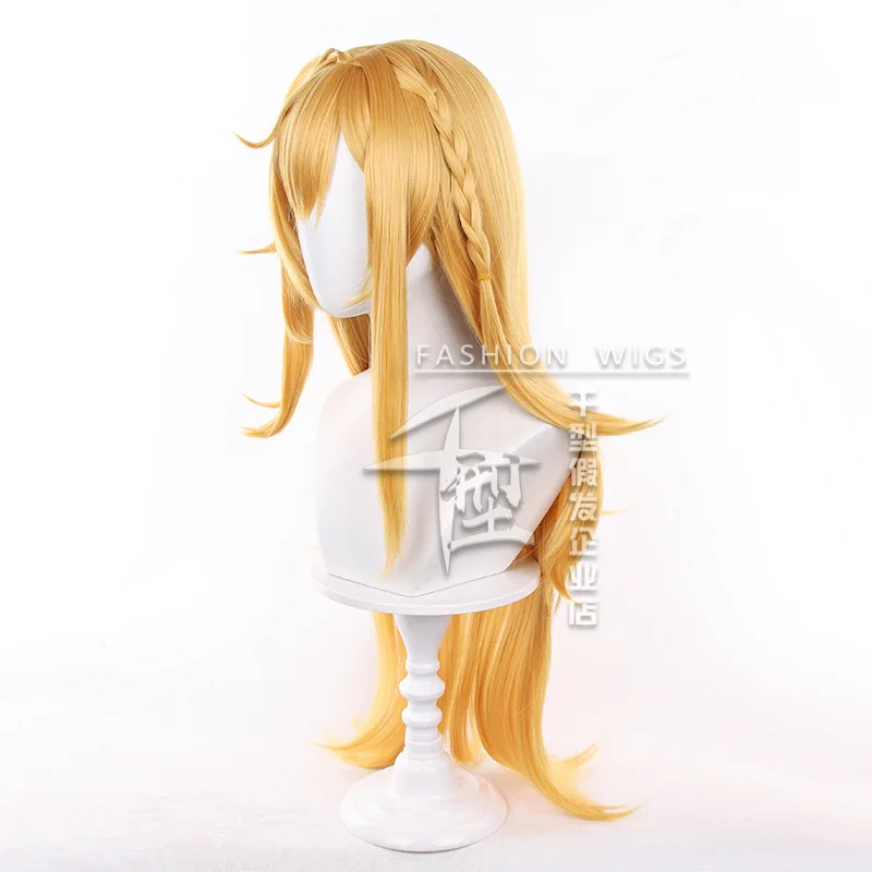 Escoffier Cosplay Wig Long Golden Yellow Wigs Cosplay Anime Cosplay Wig Heat Resistant Synthetic Hair Halloween Wig Cap