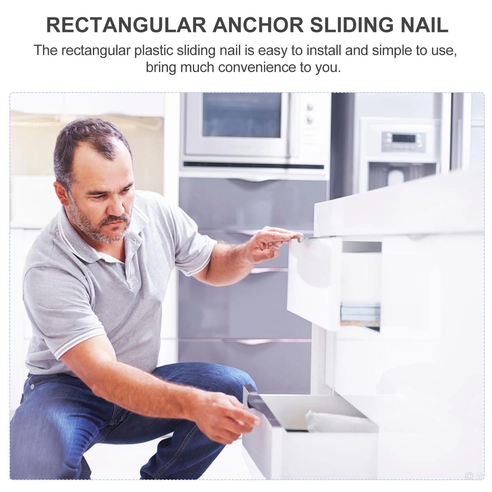 

40Pcs Furniture Small Square Nails Rectangular Plastic Sliding Nails for Home Drawer Floor Foot Slide Useful Drawer Sliding Nail