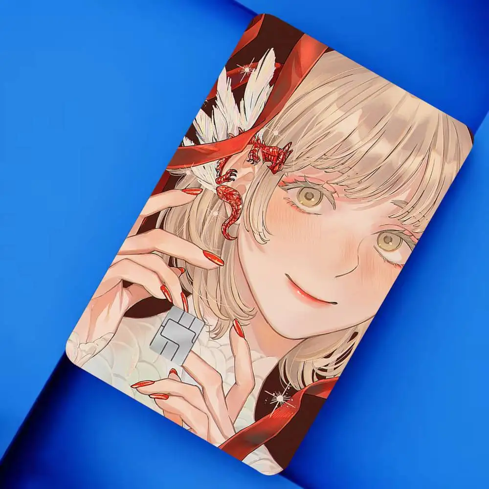 D-delicious in dungeon 4pcs 1Set Laser Holographic Sticker Skin Cover for Credit Bank Debit Card