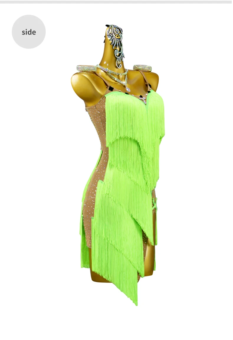 2026 Neues Sexy Langes Kleid Lateinamerikanisches Tanzkleid Mädchen-Wettbewerbskostüm Ball-Party-Kleidung Sportliches Anzug-Set Tanzbekleidung für Übungen und Abschlussball – Detail 9