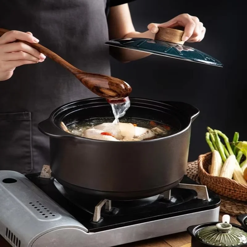 Large Capacity Ceramic Casserole Durable Household Soup Pottery Pot Cooking Utensils