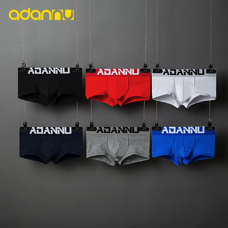 ADANNU-ropa interior de modal para hombre, Bóxer transpirable, cueca, calzoncillos cómodos, pantalones cortos