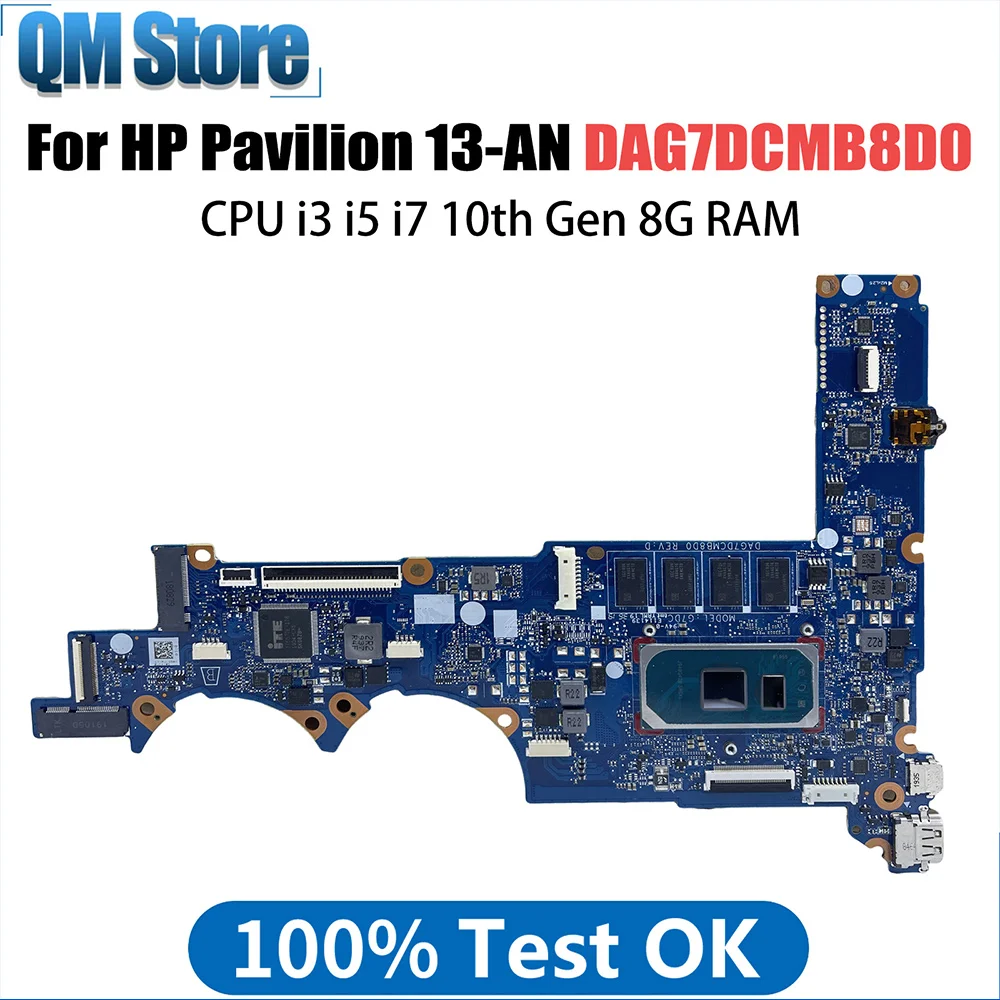 Laptop Motherboard For HP Pavilion 13-AN L68367-601 L68368-601 DAG7DCMB8D0 Notebook Mainboard with I3 I5 I7 10th 8G RAM