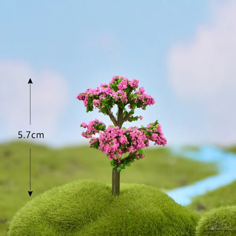 Creative Plastic Sakura Miniatures Model Vivid Simulation Trees Landscape Rural Style Micro Landscape Figurines