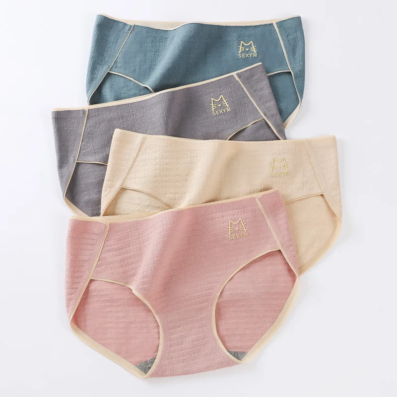 Cuecas de algodão com letra para mulheres, cuecas íntimas femininas, cuecas grandes, cuecas antibacterianas, lingerie, XXL